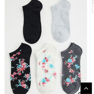 🆕 10-13 WOMANS MULTI FLORAL ANKLE SOCK PACK - PACK OF 5
